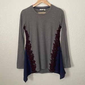 LOGO LOUNGE Mixed Material Top | XXS